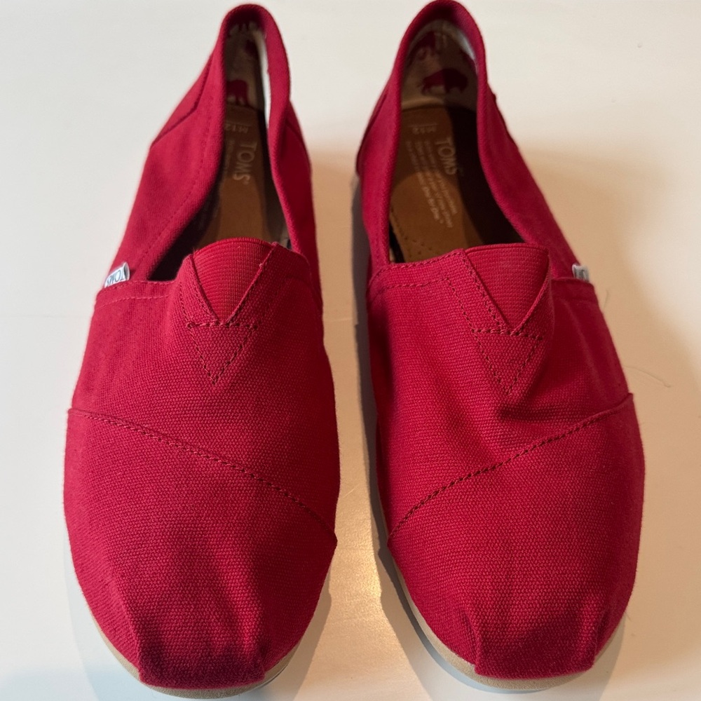 Toms Red Canvas Slip-On Shoes
